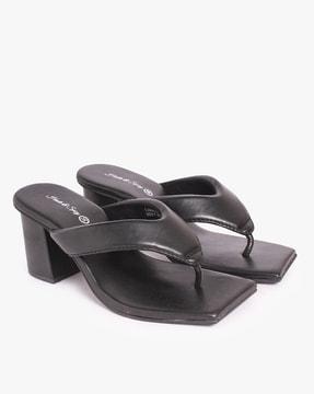 thong-strap block heel sandals