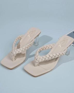 thong-strap block-heel sandals