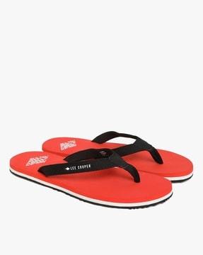 thong-strap flip-flops with brand print