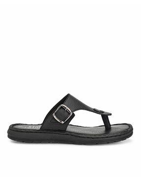 thong-strap flip-flops with buckle accent