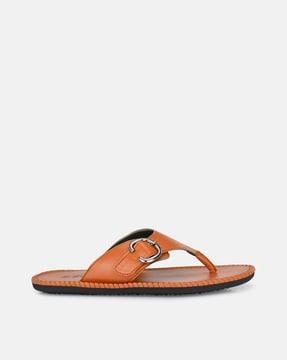 thong-strap flip flops with buckle accent