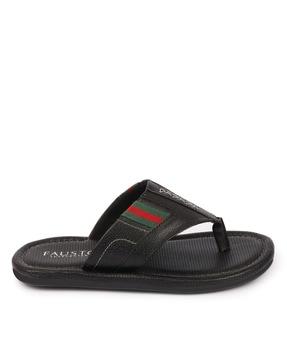 thong-strap flip-flops with contrast stripes