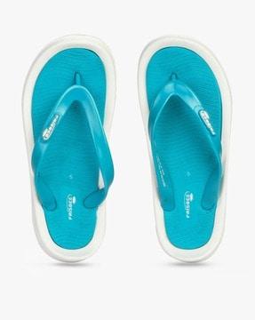 thong-strap flip-flops with embossed logo