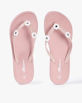 thong-strap flip-flops with florets