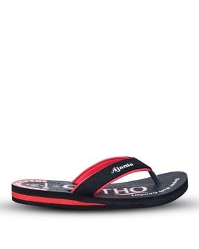 thong-strap flip flops with logo applique