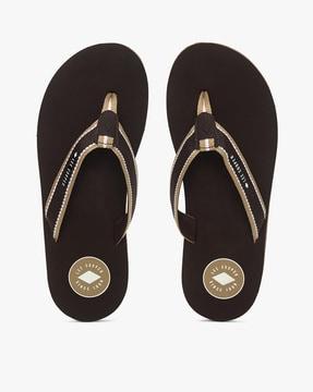 thong-strap flip-flops with logo print