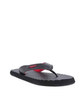 thong-strap flip flops with logo print