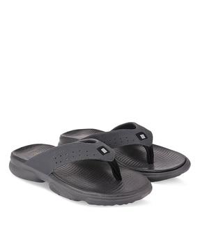 thong-strap flip flops with perforations