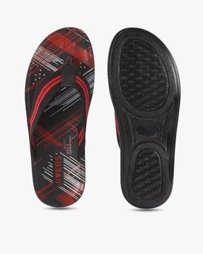 thong-strap flip-flops with printed footbed