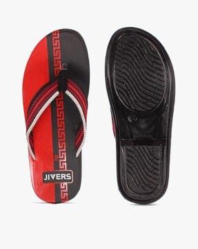 thong-strap flip-flops with printed footbed