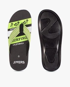 thong-strap flip-flops with printed footbed