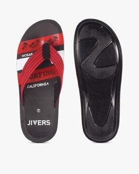 thong-strap flip-flops with printed footbed