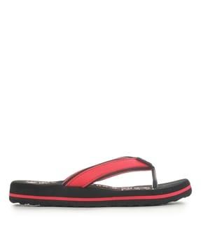 thong-strap flip flops with synthetic upper