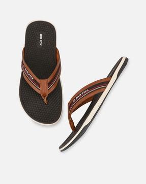 thong strap flip flops with synthetic upper
