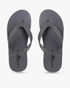 thong-strap flip-flops with textured footbed