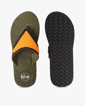 thong-strap flip-flops with textured footbed