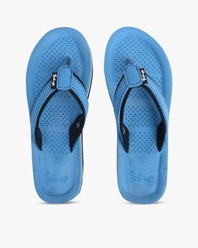 thong-strap flip-flops with textured footbed