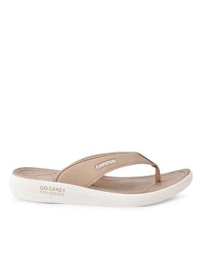 thong-strap flip-flops with textured footbed