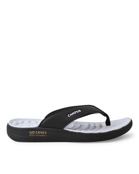 thong-strap flip-flops with textured footbed