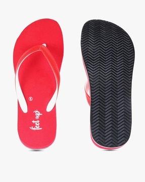 thong-strap flip-flops with typography