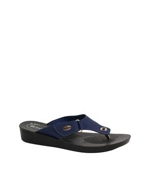 thong-strap flip-flops with velcro fastening