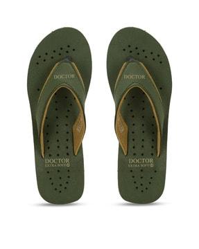 thong-strap perforated flip flops