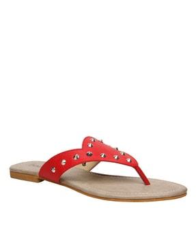 thong-strap sandals with applique