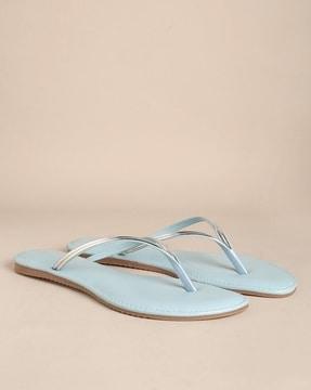 thong-strap sandals with contrast strap