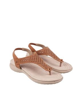 thong-strap sandals with cutouts