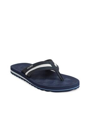 thong-strap sandals with textured footbed
