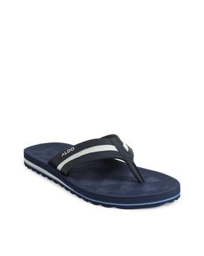 thong-strap sandals with textured footbed