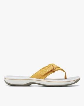 thong-strap sandals with velcro closure