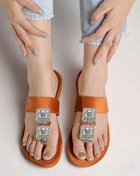 thong-strap slip-on sandals