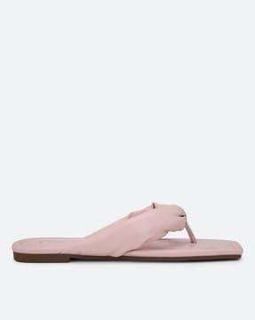 thong-strap square-toe flat sandals