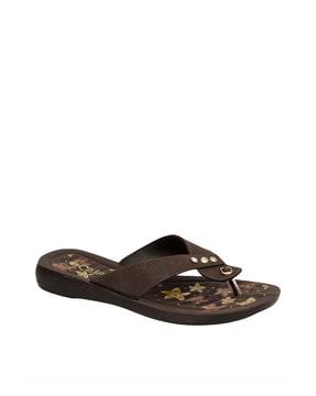 thong-strapped flip-flops with stitch detail