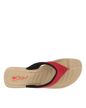 thong-strapped flip-flops with stitch detail