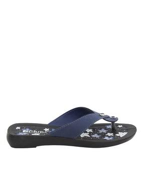 thong-strapped flip-flops with stitch detail