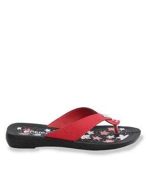 thong-strapped flip-flops with stitch detail