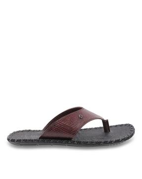thong-style flip-flops with genuine leather