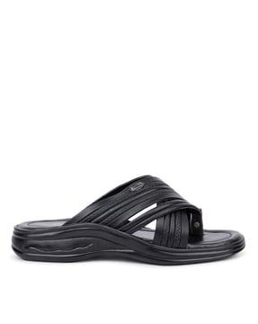 thong-style flip-flops with synthetic upper