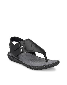 thong-style slip-on sandals with velcro fastening