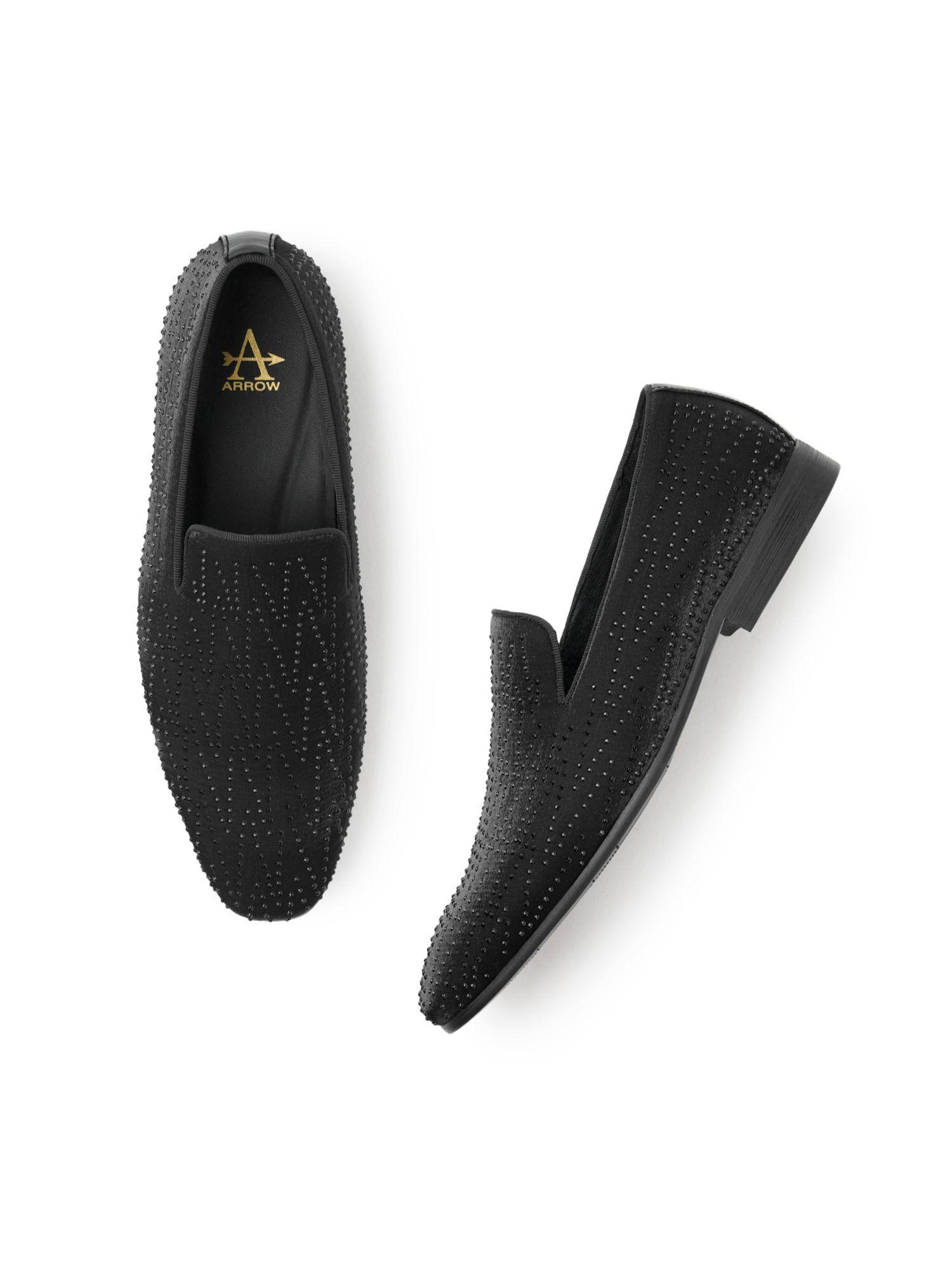 thornes black casual slip on moccasins