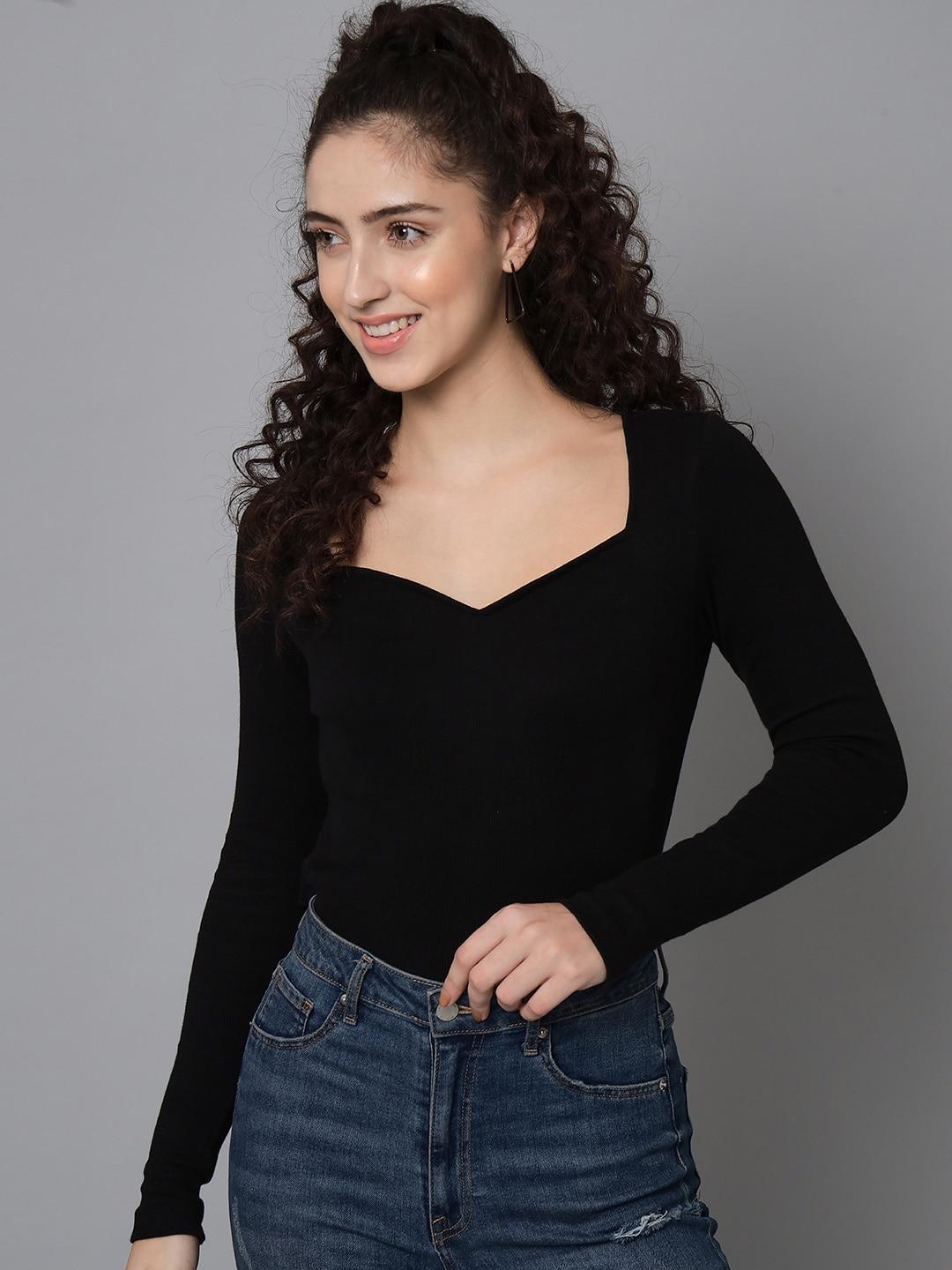 thread muster sweetheart neck cotton top