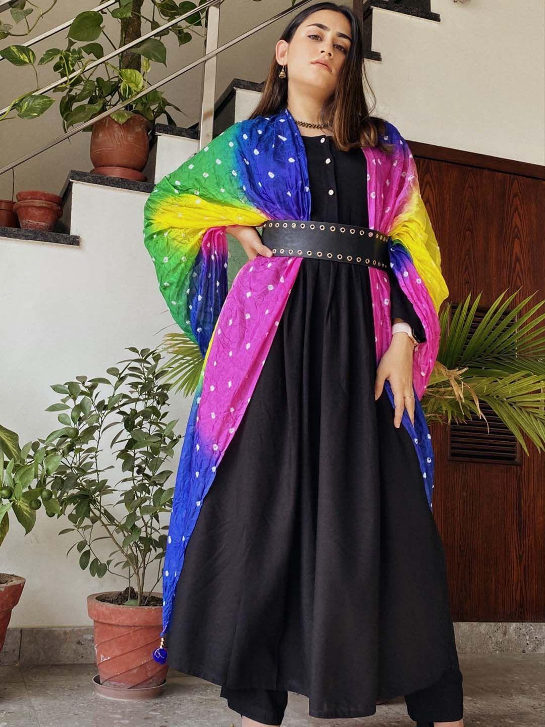 thread & button women pure cotton kurta with trousers & with dupatta