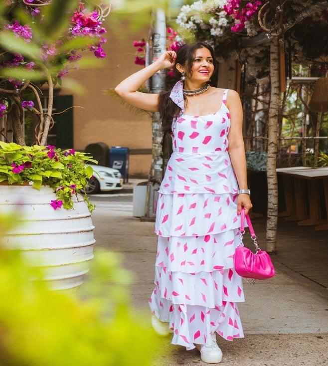 thread and button siena white cotton floral dress