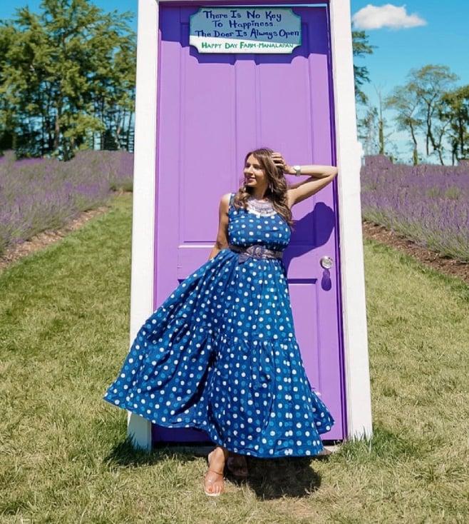 thread and button yale blue polka dot dress