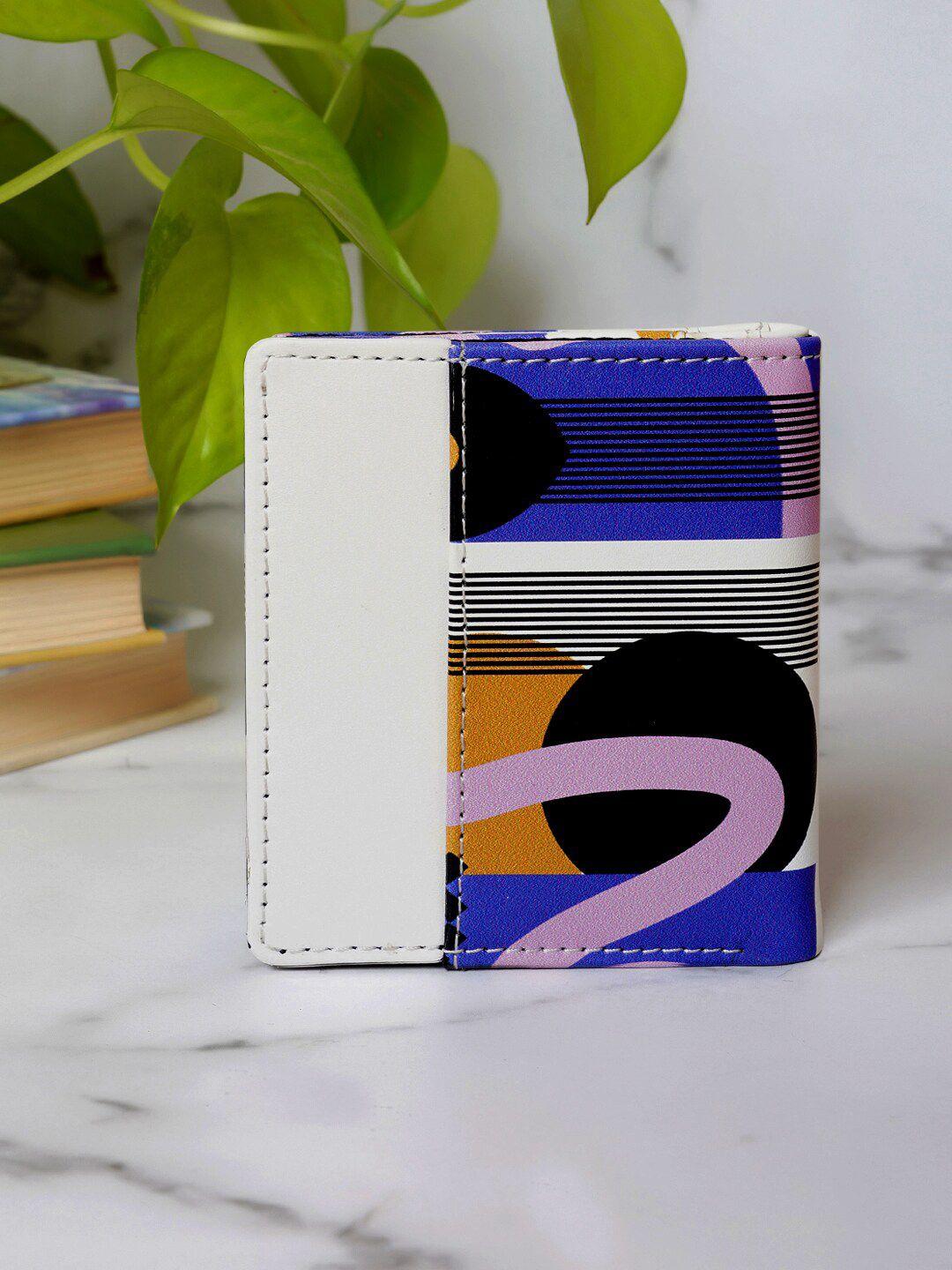 threadcurry abstract printed pu two fold wallet