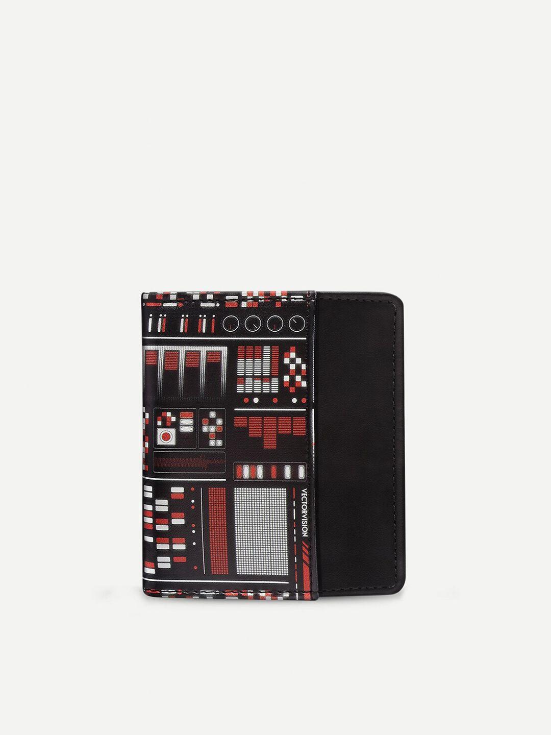 threadcurry geometric printed pu two fold wallet