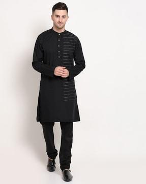 threadwork kurta with insert pocket