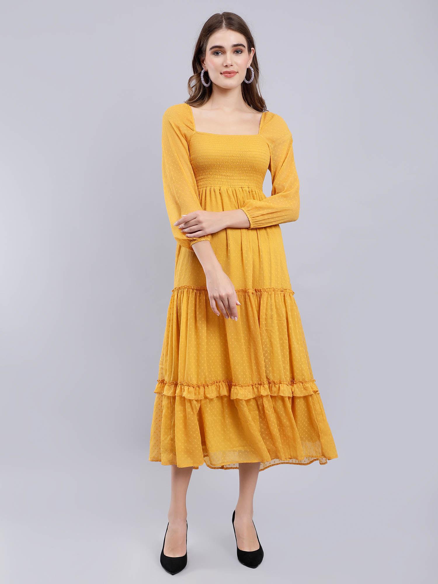 three layered midi dress baggy fit